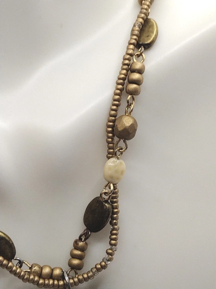 Collar Cookie Lee Con Cuentas Estilo Boho Contemporáneo Bronceado Verde Redondo... Foto 3 de 4