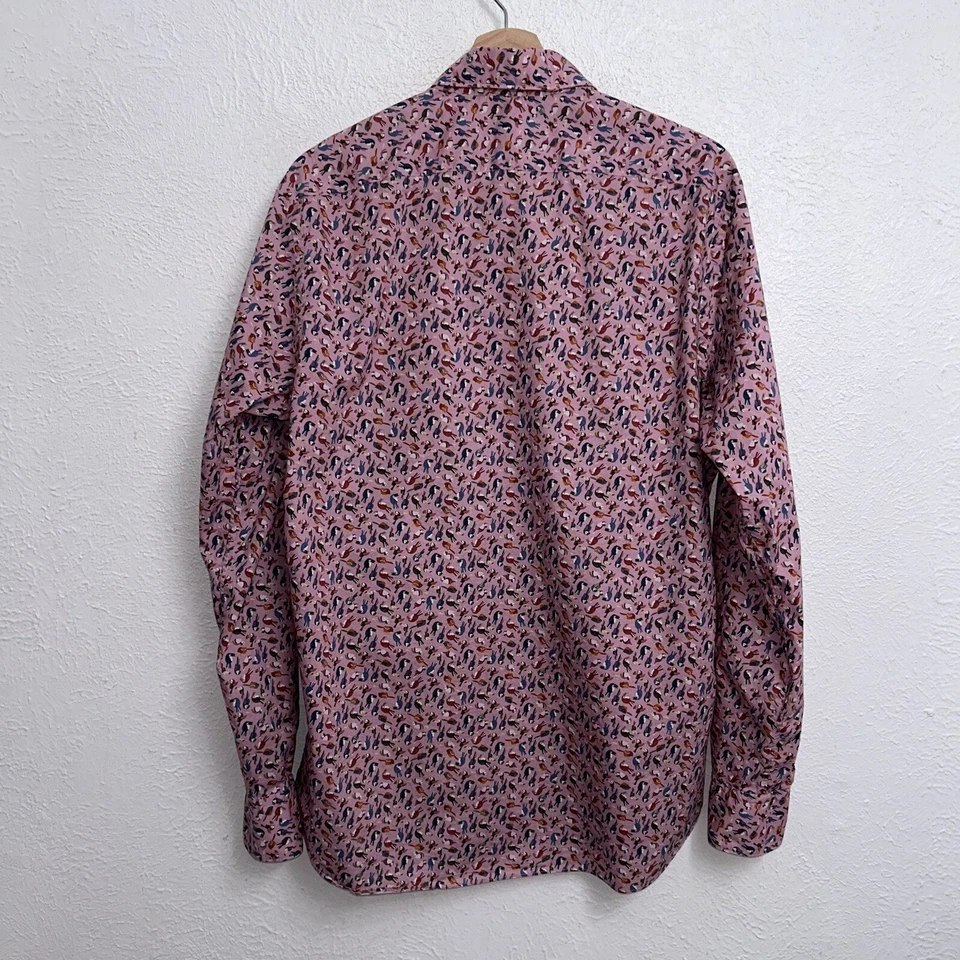 Xacus Button Up Bird Print Shirt Evolution Fit Long Sleeve Men’s 15-3/4/40 - Image 2 of 4