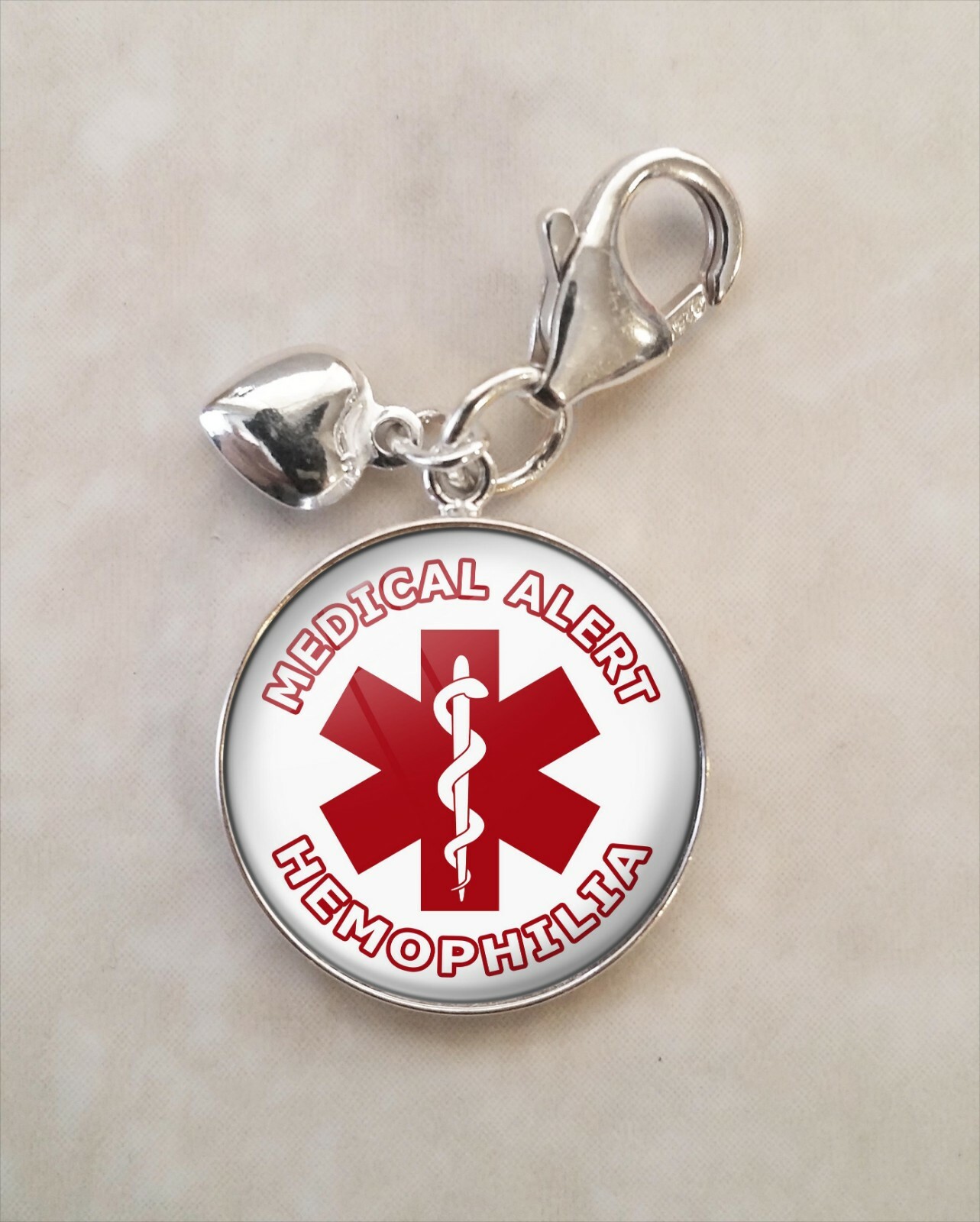 Hemophilia Medical Alert 925 Sterling Silver Charm eBay