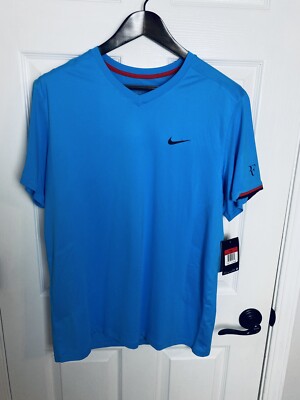 Nike Roger Federer RF 2012 US Open V-Neck Tennis Shirt Large Rafa