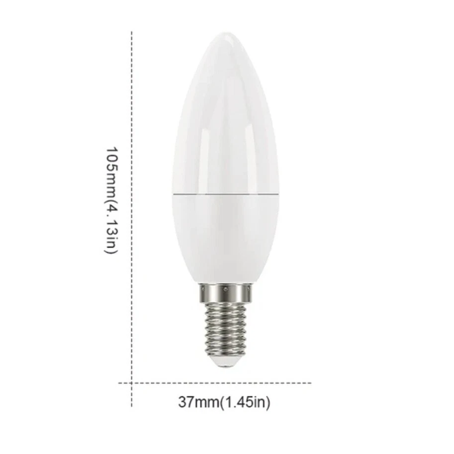 10 LAMPADINE LED E14 12W LUCE FREDDA LAMPADA CANDELA RISPARMIO ENERGETICO 6500K  - Immagine 2 di 2