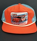 Vintage Cale Yarborough Trucker Snapback Hat Rope Hardee's Racing Orange USA