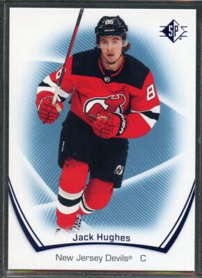 2021-22 SP Blue Hockey #49 Jack Hughes New Jersey Devils