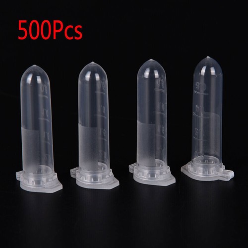 500PCS 1.5/2ml Micro Centrifuge Tube Vial Clear Plastic Vials Container Snap Cap - 第 1/13 張圖片