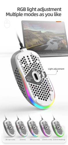 ZIYIULANG Gaming Mouse Honeycomb Wired Optical Ergonomic RGB Laptop PC USB LED - Picture 10 of 18