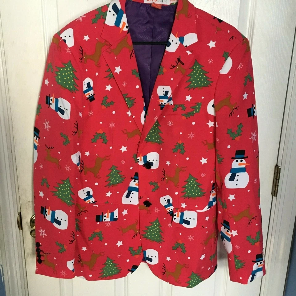 OPPOSUITS Hombre Talla 40 Rojo Christmaster Muñeco de Nieve Novedad Traje y Corbata Vacaciones Foto 3 de 4