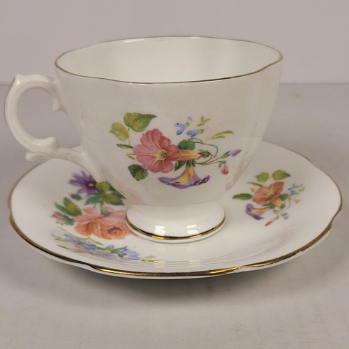 RARE Regina TEACUP & SAUCER SET Fine Bone China England Pink Rose Pattern - Picture 15 of 19