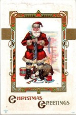 Vintage Christmas Postcard Santa Claus 1912 E...