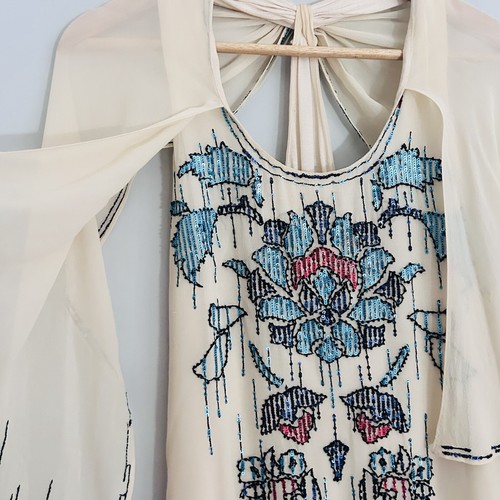 Diane von Furstenberg Silk Shirt Size 2 AU 6 Sequinned Sheer - Picture 4 of 12