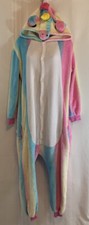Unicorn One Piece Pajamas Cosplay Hooded Women  s Small S Halloween Rainbow