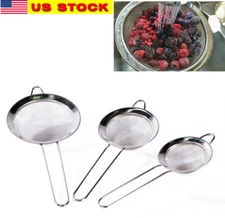 Set of 3 - All Purpose Stainless Steel Fine Mesh Strainer Colander Sieve - NEW