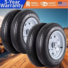4x Trailer Tires And Wheels 12 Rims 4 Lug On 4 6pr 4.80-12 4.80x12 480-1 4x Trailer Tires And Wheels 12 Rims 4 Lug On 4 6pr 4.80-12 4.80x12 480-1