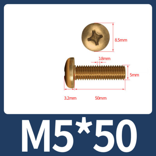 Tornillos de cabeza redonda de latón Phillips tornillo de máquina perno M2 M2.5 M3 M4 M5 M6 M8 - Imagen 52 de 74