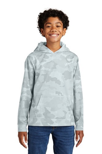 Sport-Tek YST240 Youth Polyester Sport-Wick Camohex Fleece Hoodie Pullover - Picture 22 of 27