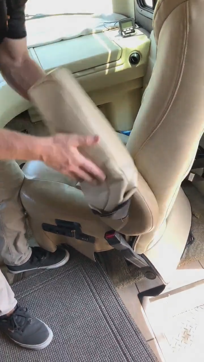 Motorhome RV Camper Captain Chair Seat Covers w/diamond stitch