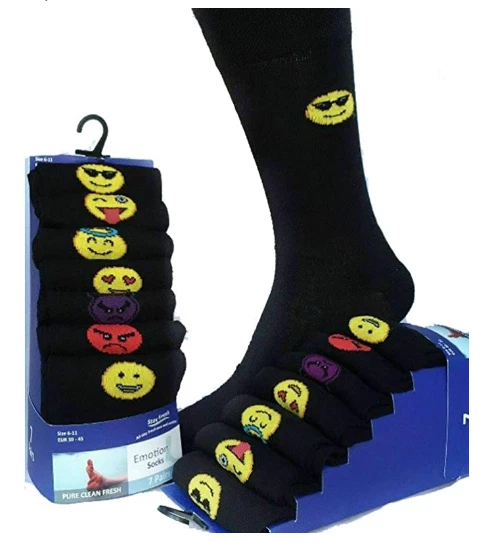 Paquete de 7 pares de calcetines ricos en algodón emoji y días de humor para hombre tallas UK 6-11 Foto 4 de 4