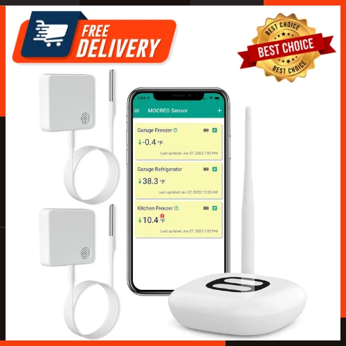 MOCREO WiFi Thermometer Freezer Alarm Email Alert App Notification Data Recor...