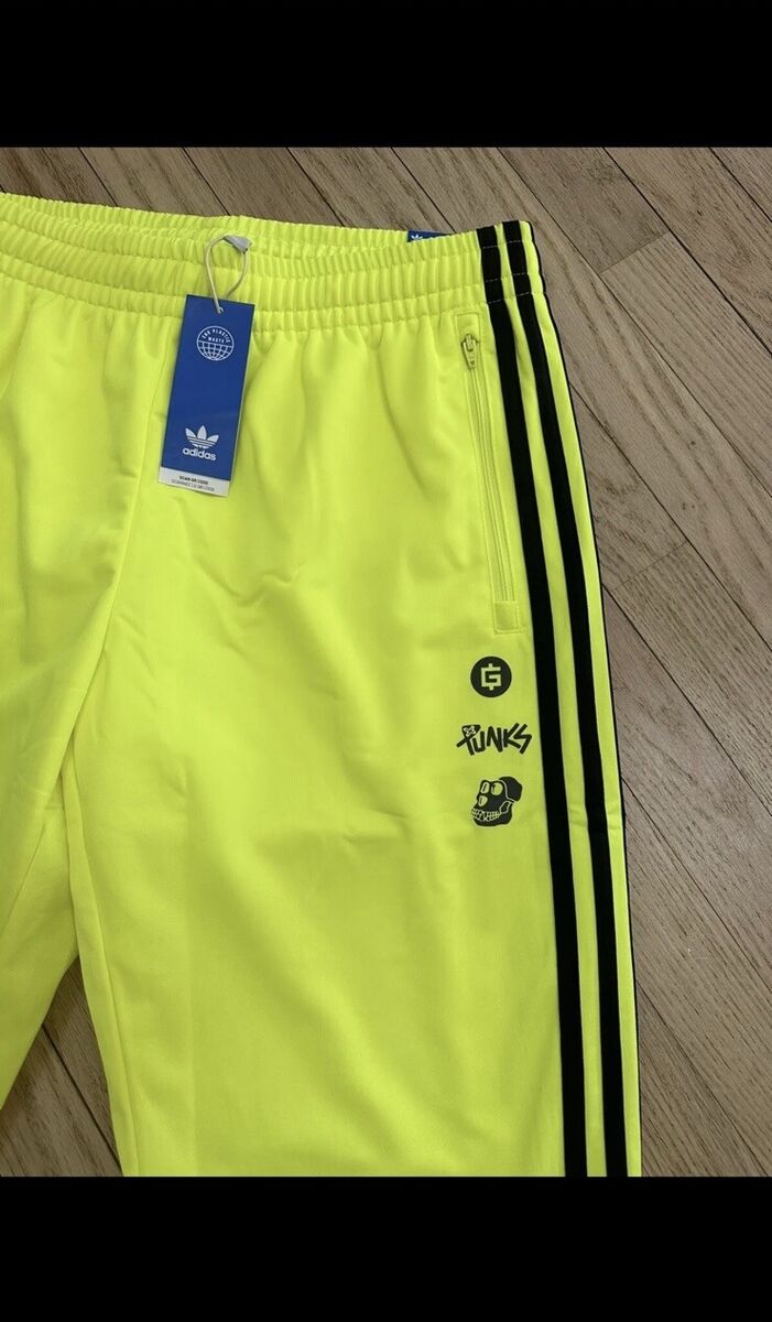 🔥Adidas Bored Ape Yacht Club Punks Neon Yellow Track Pants 🔥Adidas Bored Ape Yacht Club Punks Neon Yellow Track Pants