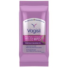20 Count - Vagisil Anti-Itch Wipes for immediate relief of severe itching