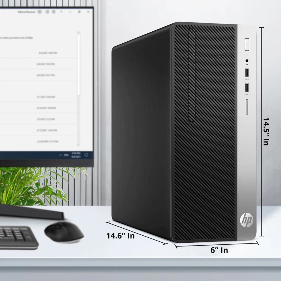 HP G4 Desktop Tower PC i5-8500 64GB Ram 1TB SSD 1TB HDD Built-in Wi-Fi Win11 Pro - Image 3 of 4