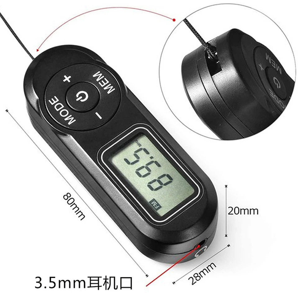 Portable Pocket Fm Radio Mini Radio With Headphones Lcd Display For Sport SGS - Photo 4/4