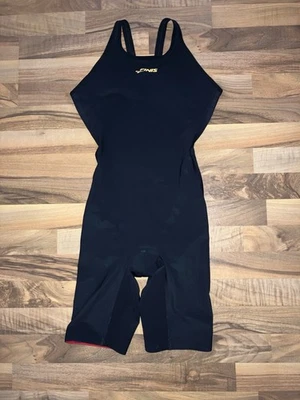 Traje de baño de carreras técnico negro FINIS Fuse Openback para mujer talla 34 - Imagen 1 de 4