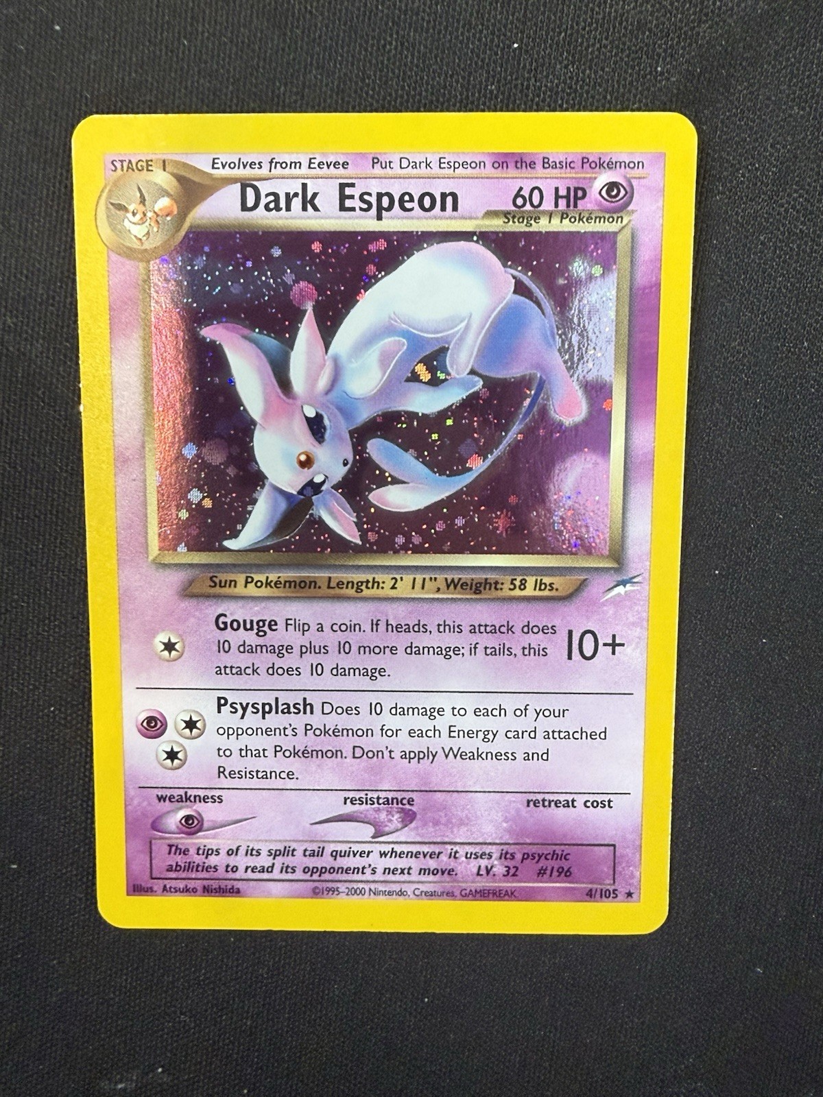 Dark Espeon 4/105 Neo Destiny Holo Swirl