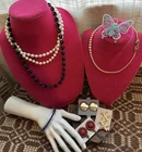 Vintage Estate Costume Jewelry Lot 10 Pieces All Wearable incl Sterling Earrings