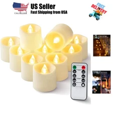 400+ Hour Timer Remote Control Flameless Votive Candles, Battery Operated LED...