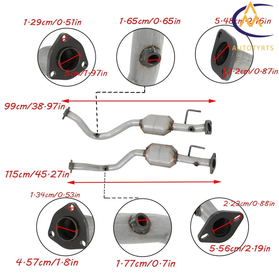For Isuzu Rodeo 1998-2002 & Amigo 1998-1999 3.2L 2PCS LH+RH Catalytic Converter - Изображение 2 из 4