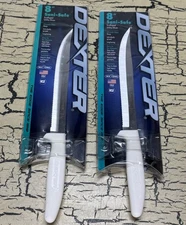 2 Dexter Russell Sani Safe Scalloped Utility Slicer Kitchen Knife Lot NEW USA