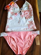 Vintage Victoria Secret by Zimmerman Tankini  Sz 8 w/NWT Bottoms Sz M/Sunglasses