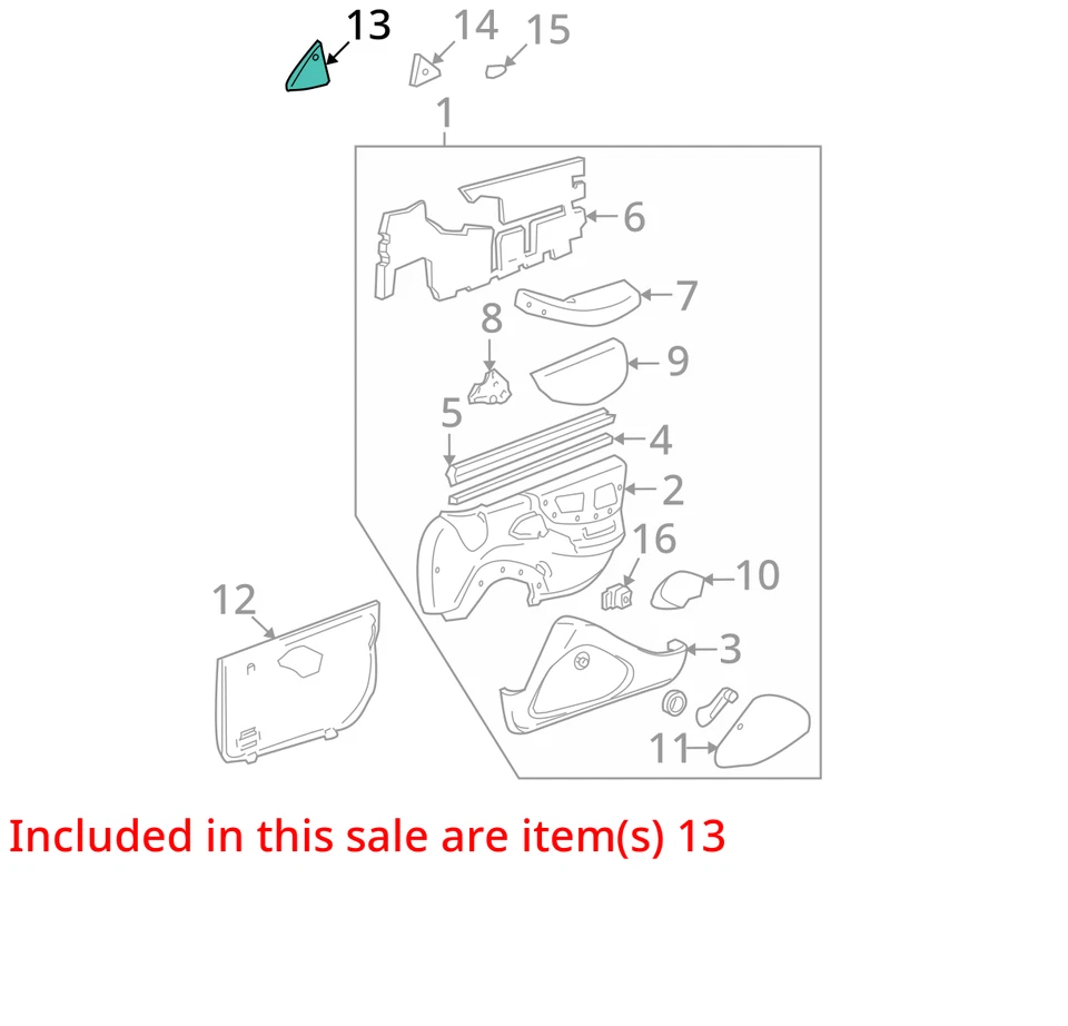 FITS 1995-2002 PONTIAC SUNFIRE BEZEL O/S RR VIEW MIR R/CO 22639663 -  NEW OEM - Image 2 of 3