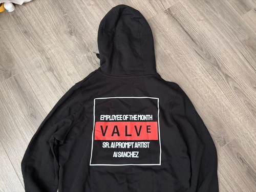 Valve Video Game Company Hoodie Sweater Employee of the Month Medium (stained) image 7