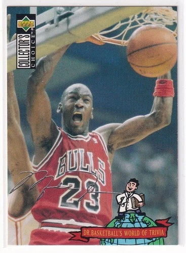 MICHAEL JORDAN 1994 UD COLECTOR'S CHOICE TRIVIA WORLD SILVER SIGNATURE CARD #402