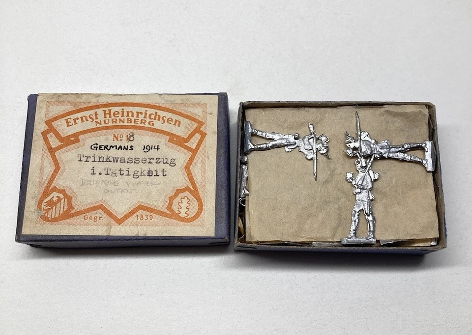 Ernst Heinrichsen Lead Toy Soldiers 1914 Germans Marching Drink Flats Unpainted - Image 3 of 4