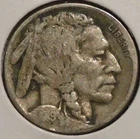 Buffalo Nickel - 1919 (Rim ding.  Spotty blackness.)