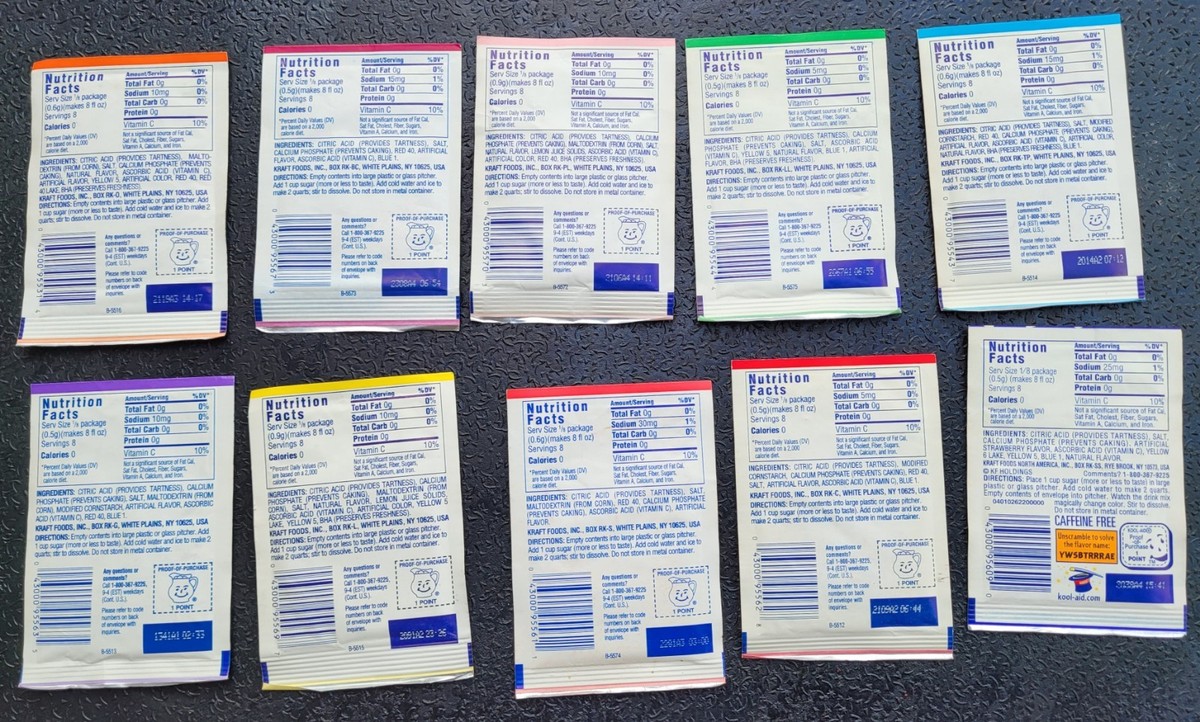 Vintage Lot of Kool Aid Drink Mix Unopened Packets late 90's early