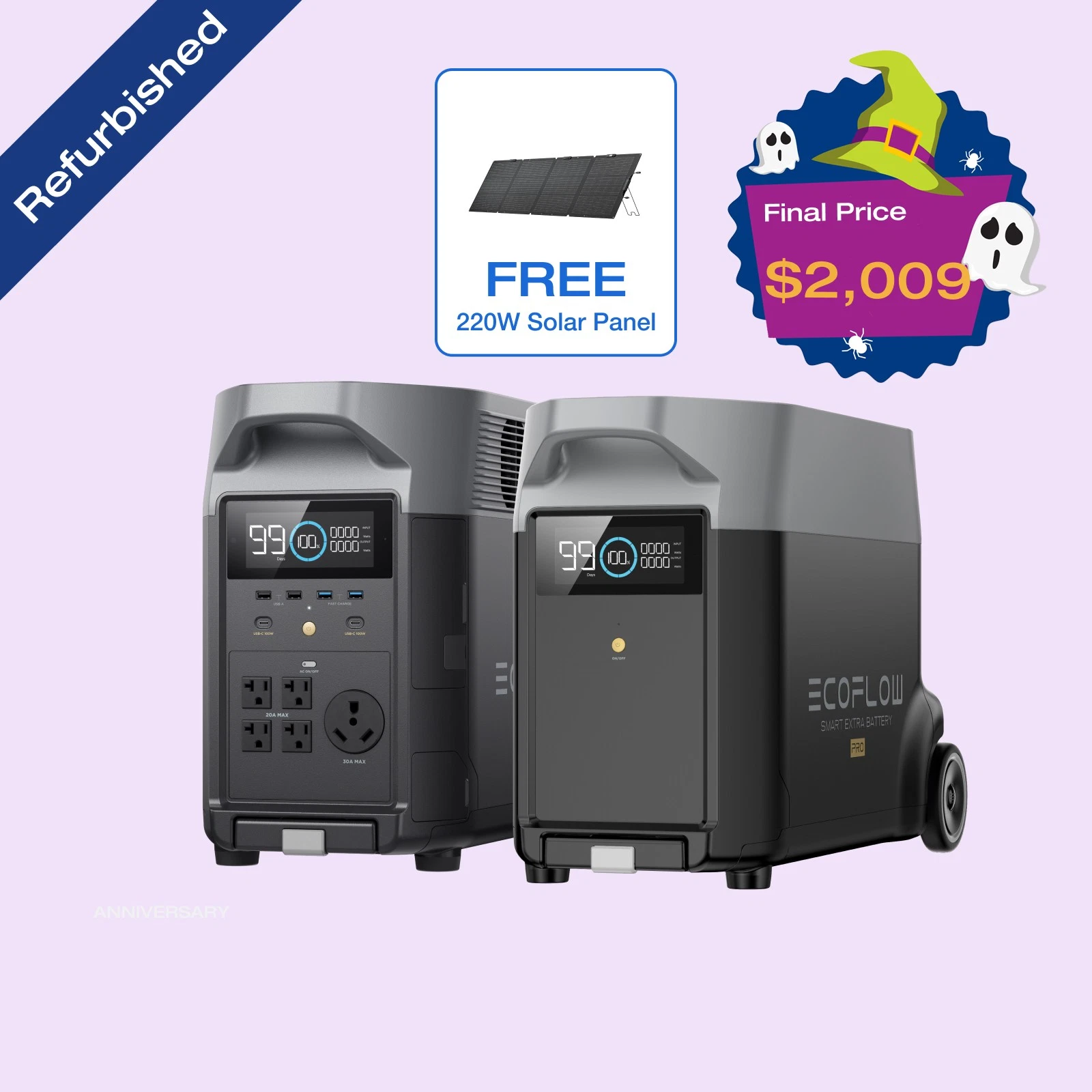 EcoFlow DELTA Pro Power Station+Extra Battery 7200Wh Certified Refurbished, LFP Review