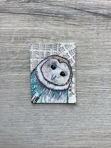 Aceo By Kenna HP 2.5” X 3.5” Whimsy Owl Painting Original Signed - Picture 2 of 4