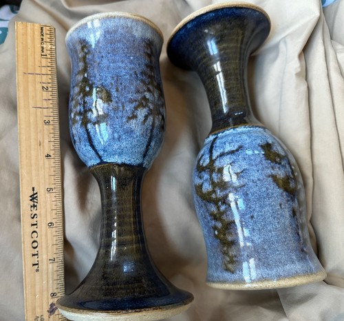 David Karakatsoulis Weinkelch Glas 2er Set Blue Pine Tree Minnesota Keramik - Bild 8 von 8