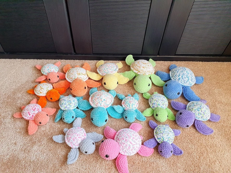 🐢Amigurumi Schildkröten Häkeltiere aus Himalaya Dolphin Baby Chenillewolle🐢