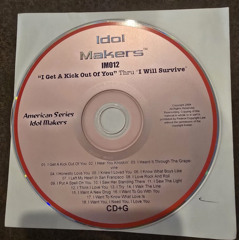 KARAOKE IDOL MAKERS CD+G  # IM012 I Get A Kick Out Of You" to I Will Survive