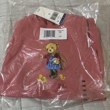 Ralph Lauren Baby Girl Pink Bodysuit Size 3 Months New with Tags Polo Bear NWT