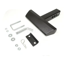 Fit 2" Receiver Truck Bed Heavy Duty Steel 12"x2" Tow Hitch Step Bar Guard BLACK