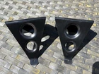 Classic Mini stainless steel Mirror Mounts Race In Satin Black Cooper Pair