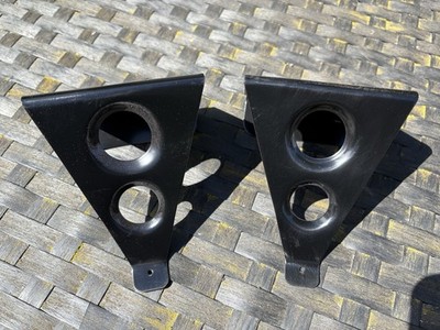 Classic Mini Edelstahl Spiegelhalterungen Race in Satinschwarz Cooper Paar