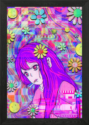 Kidcore Anime Girl Lofi Gerahmtes Wandbild Poster Leinwanddruck Bild