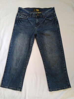 Juniors Capri Jeans Size 5/6 Studded On Back Pockets Blue Denim Zipper  Fitted