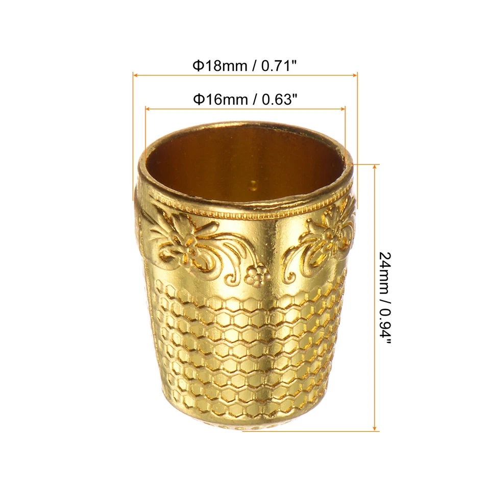 4pcs Sewing Thimble Copper Sewing Thimble Finger Protector, Golden Foto 2 de 4